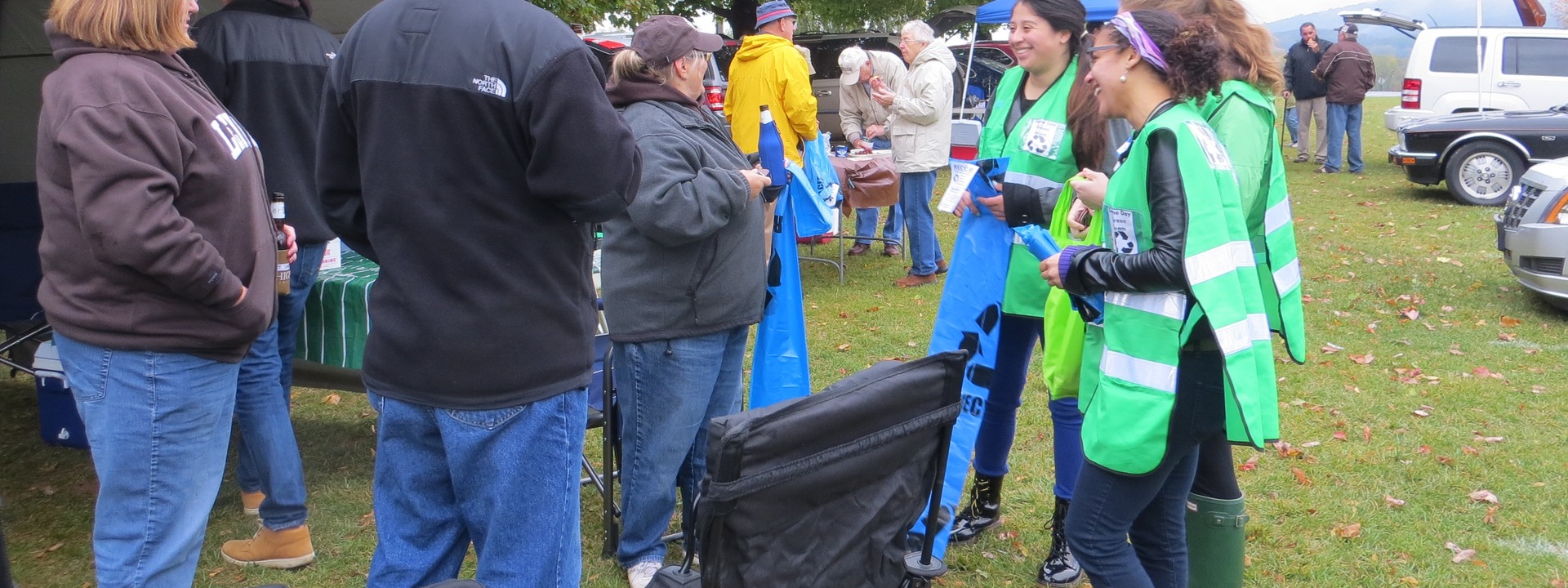 Game Day Green Team collect recyclables from tailgaters 